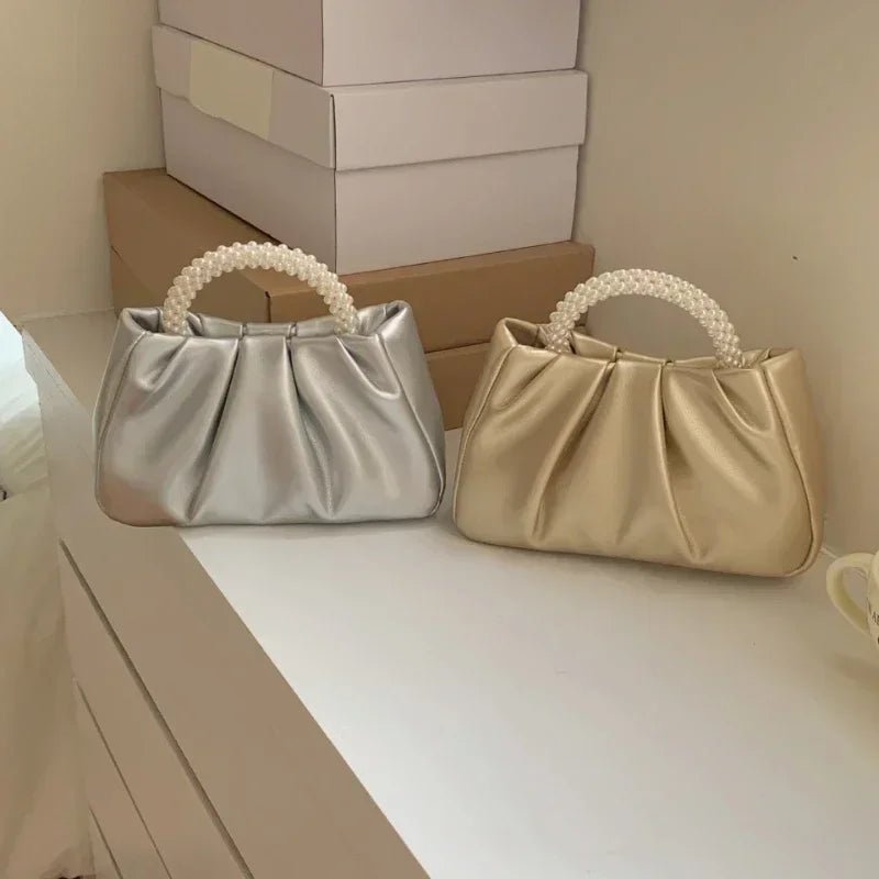 Sac À Main Carré Poignée Perles - Clutch Élégant Femme - FoytiShop