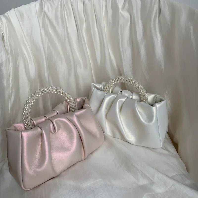 Sac À Main Carré Poignée Perles - Clutch Élégant Femme - FoytiShop