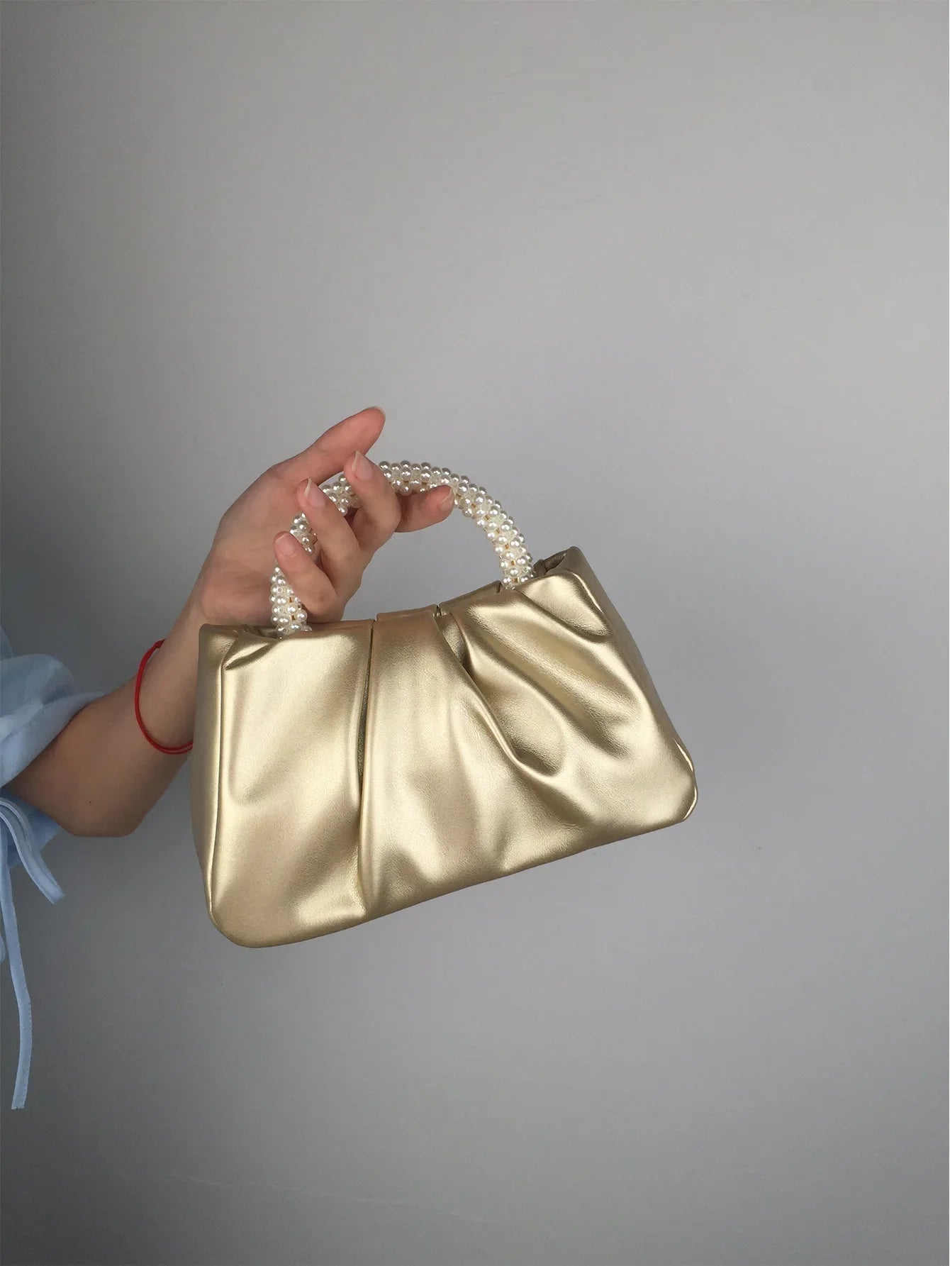 Sac À Main Carré Poignée Perles - Clutch Élégant Femme - FoytiShop