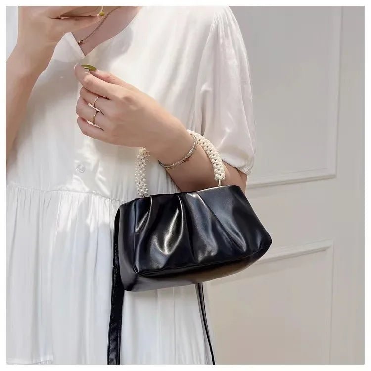 Sac À Main Carré Poignée Perles - Clutch Élégant Femme - FoytiShop