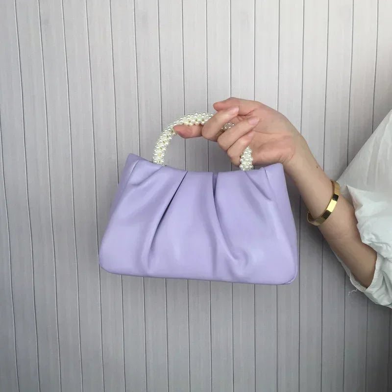 Sac À Main Carré Poignée Perles - Clutch Élégant Femme - FoytiShop