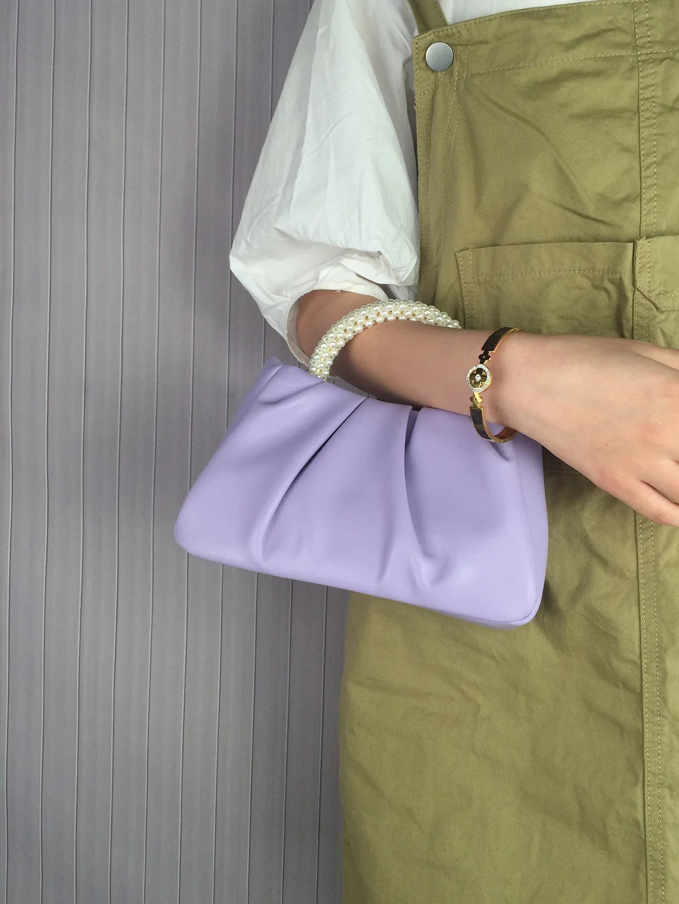 Sac À Main Carré Poignée Perles - Clutch Élégant Femme - FoytiShop