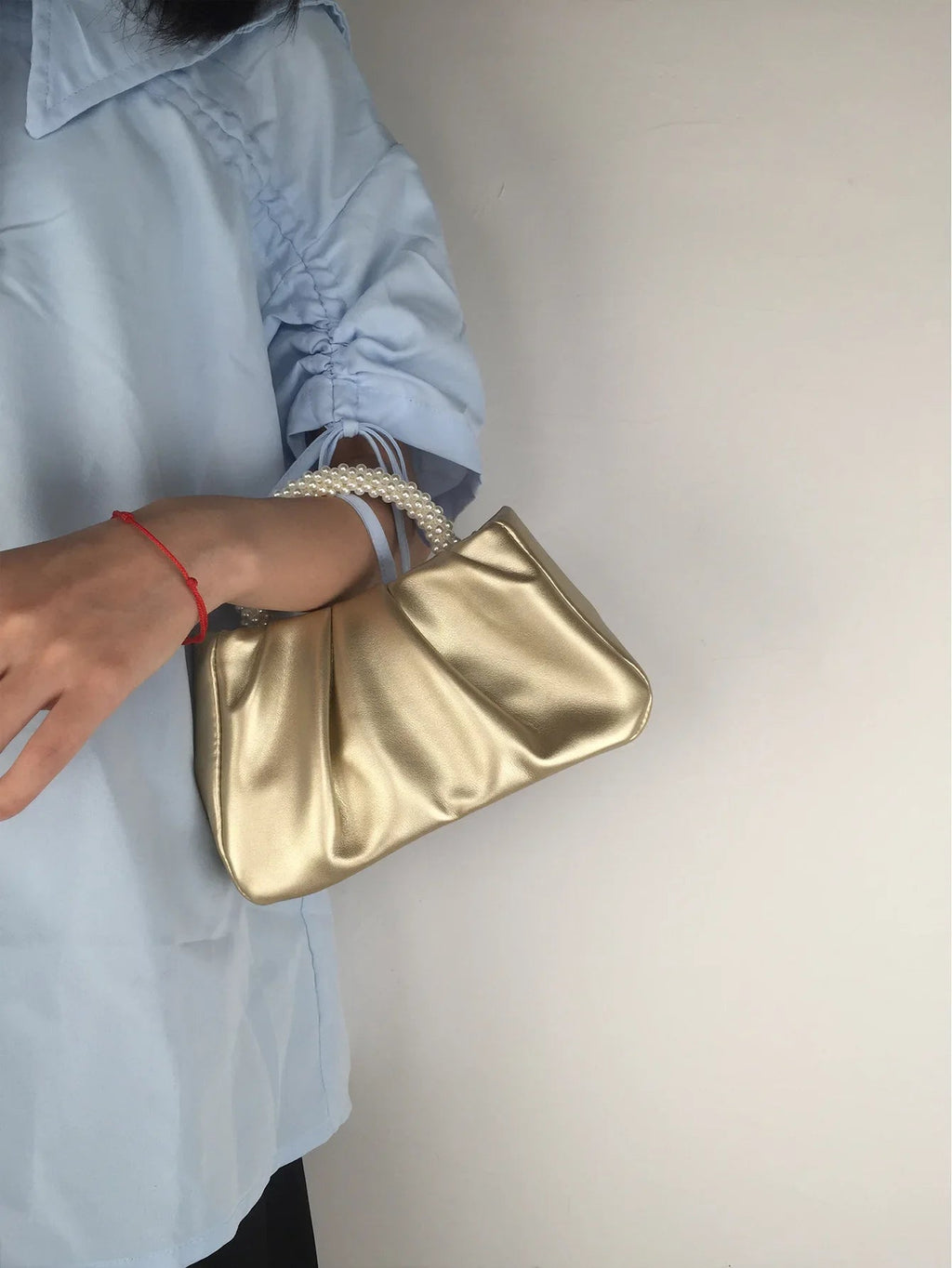 Sac À Main Carré Poignée Perles - Clutch Élégant Femme - FoytiShop