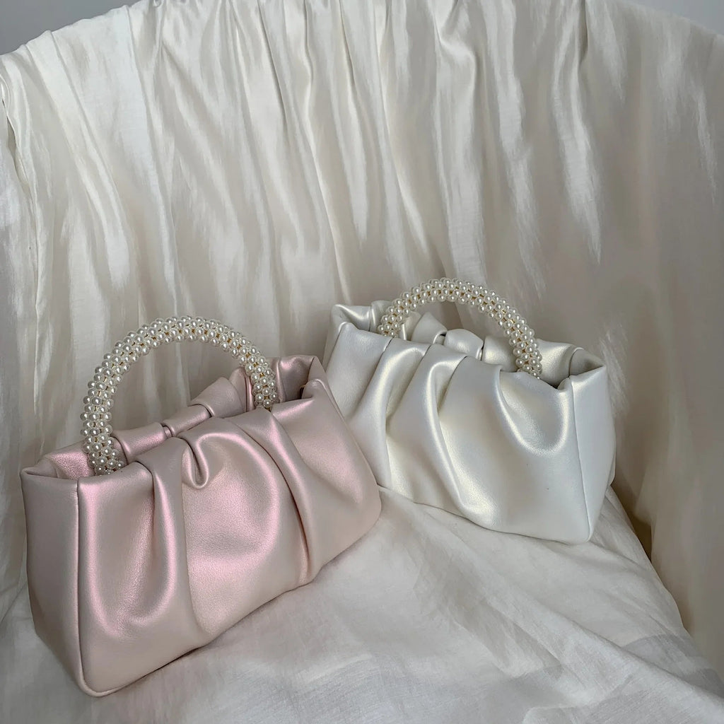 Sac À Main Carré Poignée Perles - Clutch Élégant Femme - FoytiShop