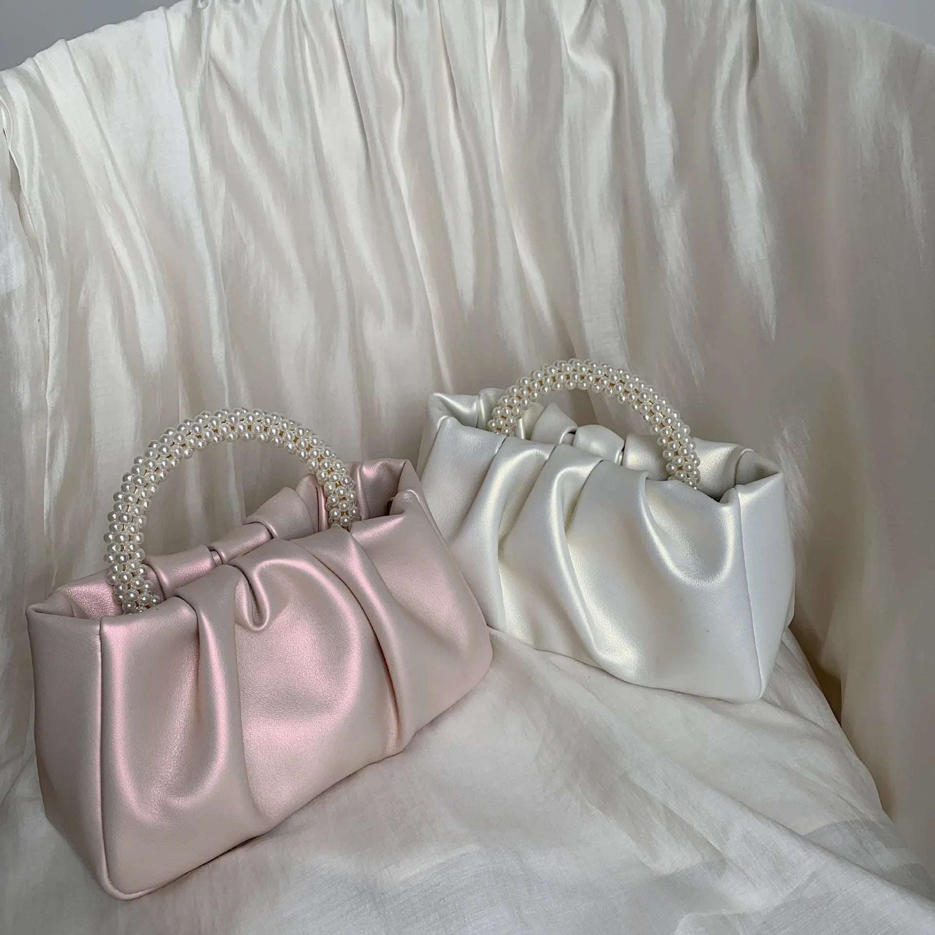 Sac À Main Carré Poignée Perles - Clutch Élégant Femme - FoytiShop