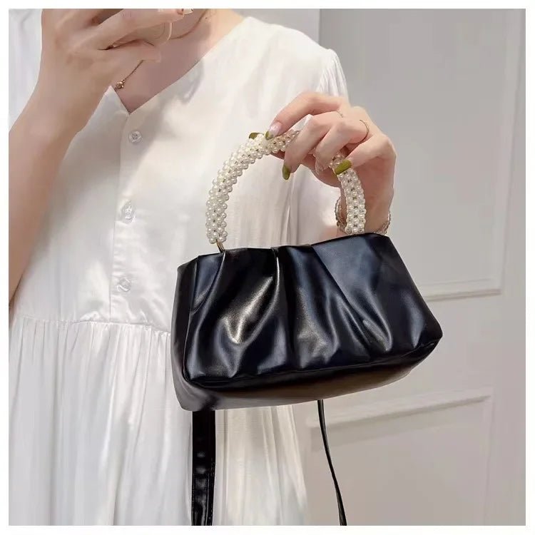Sac À Main Carré Poignée Perles - Clutch Élégant Femme - FoytiShop