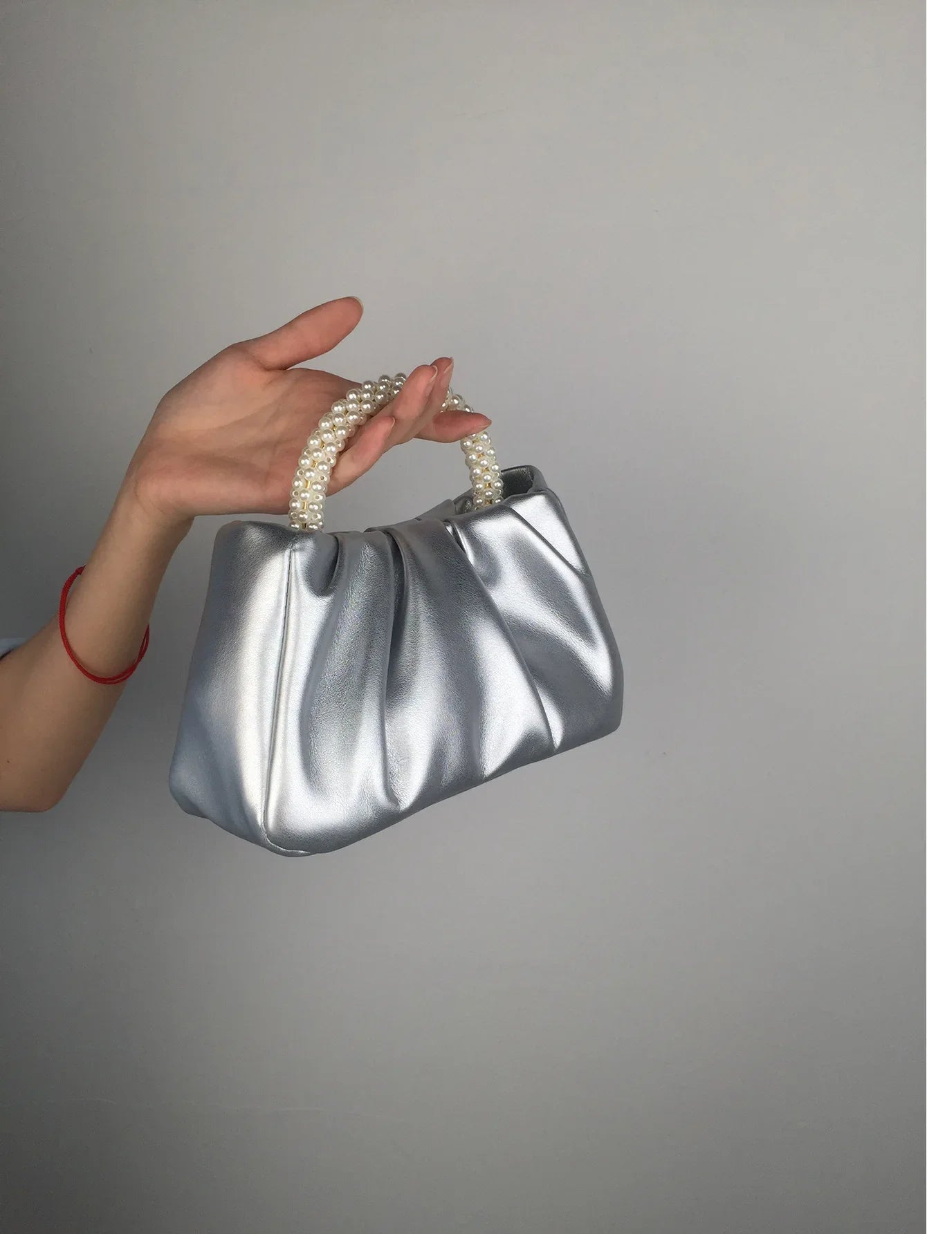 Sac À Main Carré Poignée Perles - Clutch Élégant Femme - FoytiShop