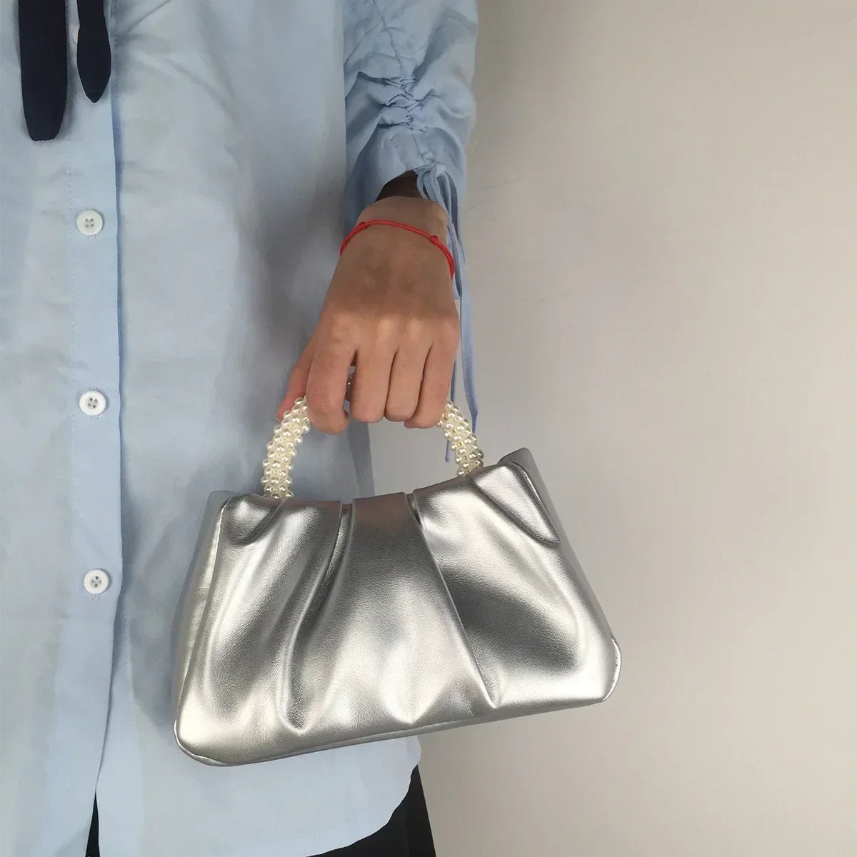 Sac À Main Carré Poignée Perles - Clutch Élégant Femme - FoytiShop