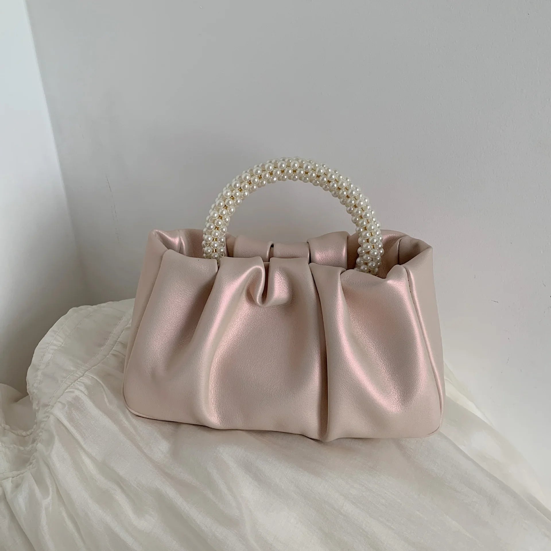 Sac À Main Carré Poignée Perles - Clutch Élégant Femme - FoytiShop