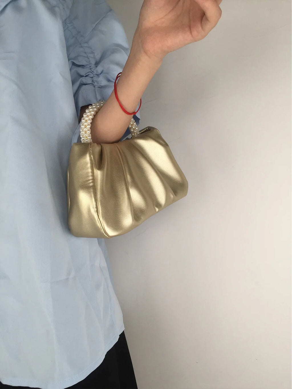 Sac À Main Carré Poignée Perles - Clutch Élégant Femme - FoytiShop