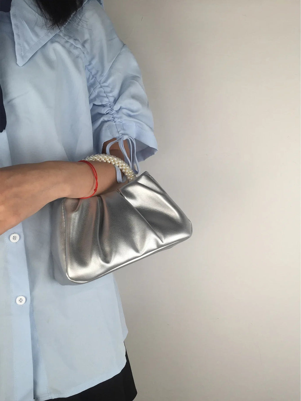 Sac À Main Carré Poignée Perles - Clutch Élégant Femme - FoytiShop
