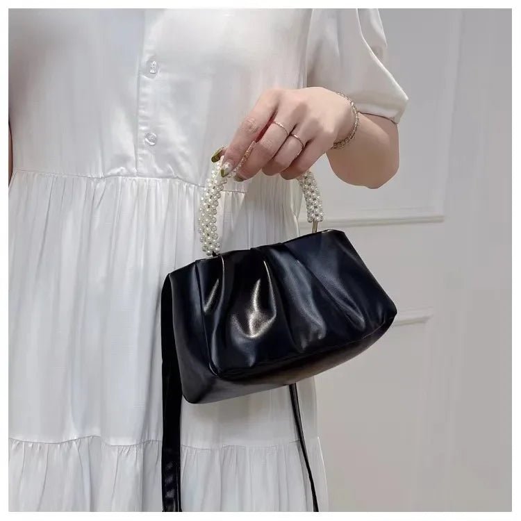 Sac À Main Carré Poignée Perles - Clutch Élégant Femme - FoytiShop
