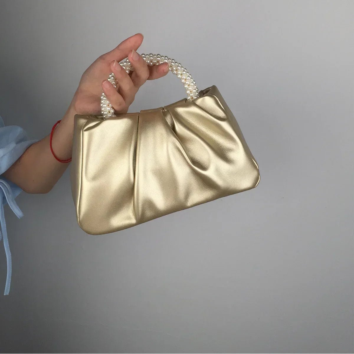Sac À Main Carré Poignée Perles - Clutch Élégant Femme - FoytiShop