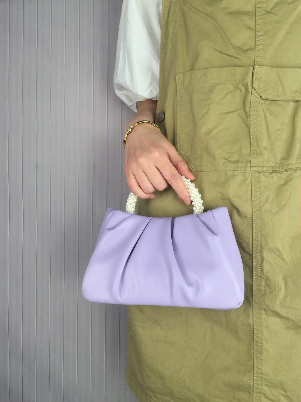 Sac À Main Carré Poignée Perles - Clutch Élégant Femme - FoytiShop