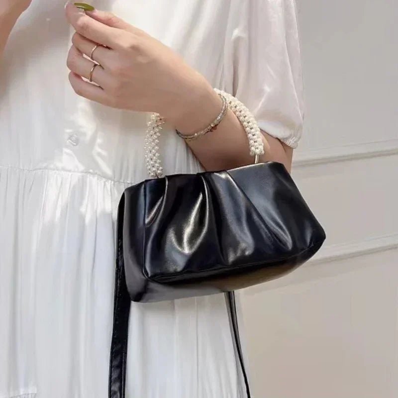 Sac À Main Carré Poignée Perles - Clutch Élégant Femme - FoytiShop