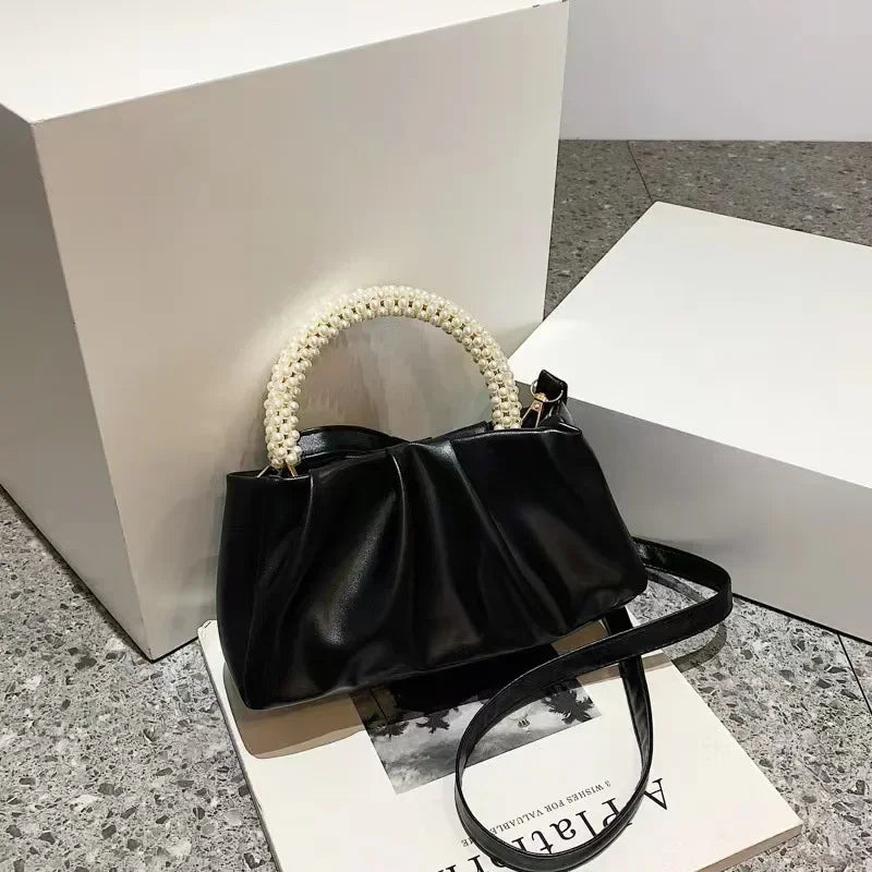 Sac À Main Carré Poignée Perles - Clutch Élégant Femme - FoytiShop