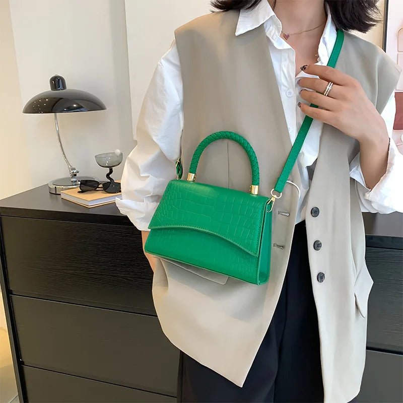 Sac À Main Cuir PU Poignée Supérieure - Motif Luxe Bandoulière Femme - FoytiShop