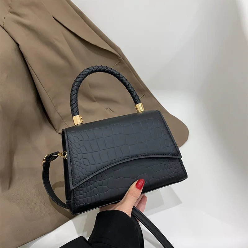 Sac À Main Cuir PU Poignée Supérieure - Motif Luxe Bandoulière Femme - FoytiShop