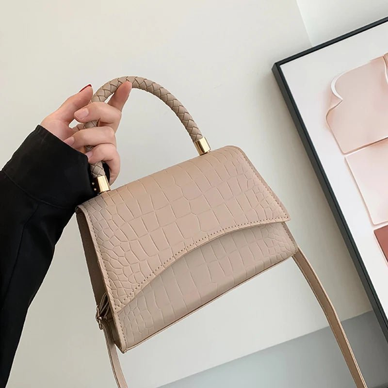 Sac À Main Cuir PU Poignée Supérieure - Motif Luxe Bandoulière Femme - FoytiShop