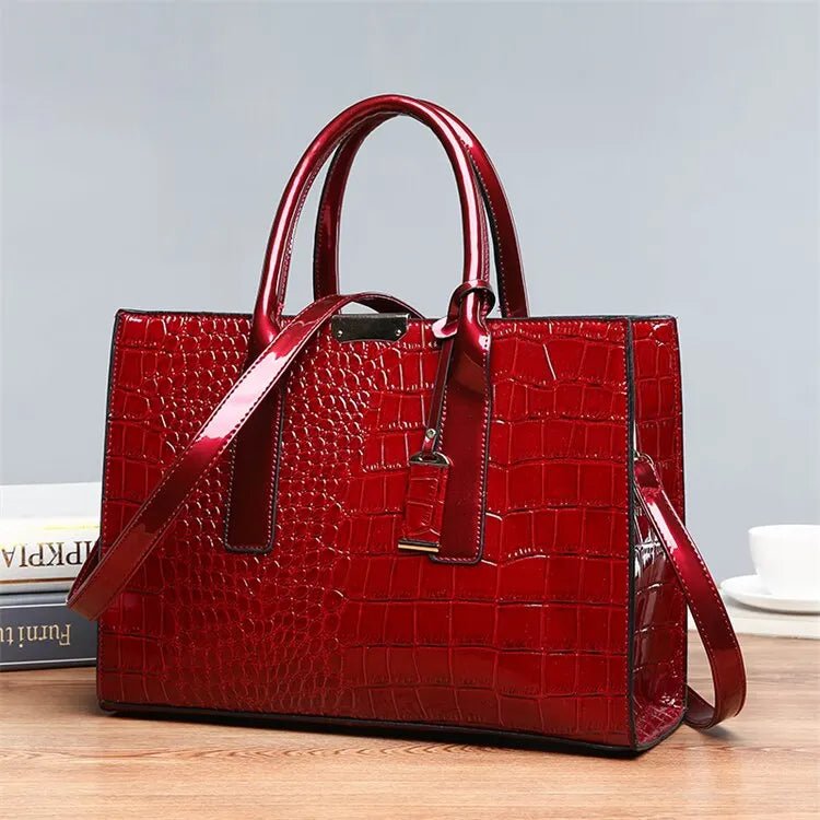 Sac À Main Luxe Motif Crocodile Grande Capacité - Fourre - Tout Cuir Femme - FoytiShop