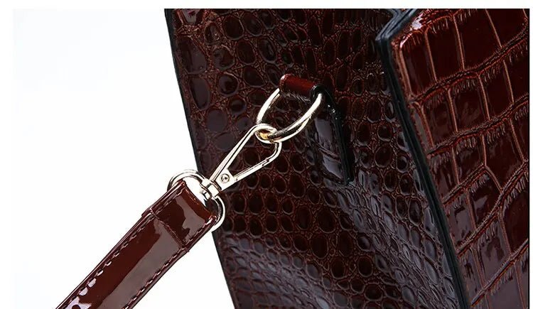 Sac À Main Luxe Motif Crocodile Grande Capacité - Fourre - Tout Cuir Femme - FoytiShop