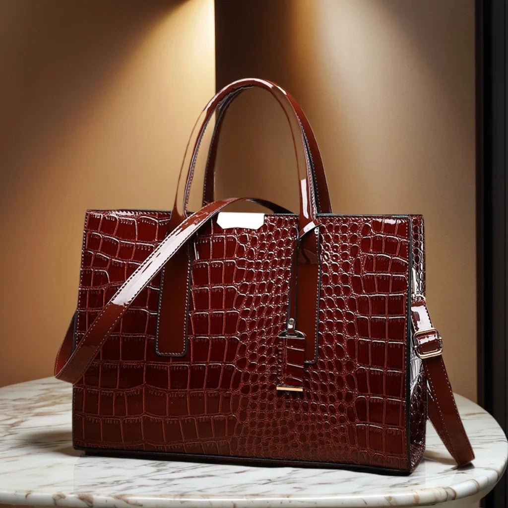 Sac À Main Luxe Motif Crocodile Grande Capacité - Fourre - Tout Cuir Femme - FoytiShop