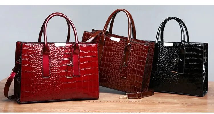 Sac À Main Luxe Motif Crocodile Grande Capacité - Fourre - Tout Cuir Femme - FoytiShop