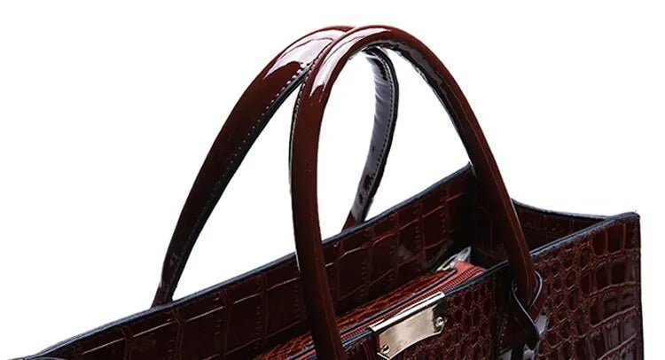 Sac À Main Luxe Motif Crocodile Grande Capacité - Fourre - Tout Cuir Femme - FoytiShop