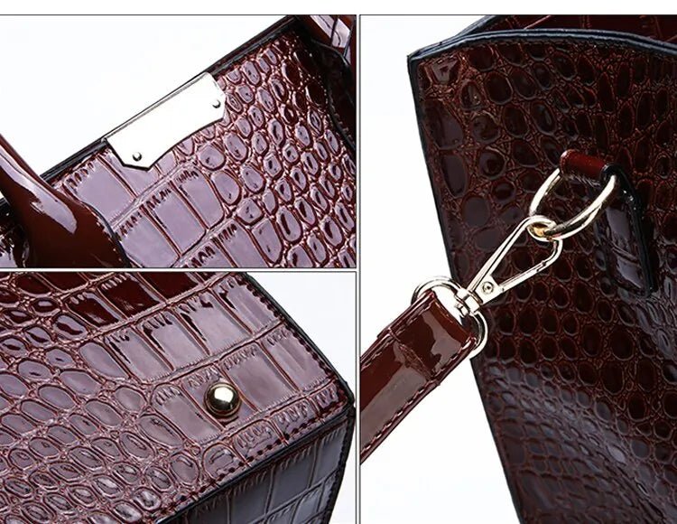 Sac À Main Luxe Motif Crocodile Grande Capacité - Fourre - Tout Cuir Femme - FoytiShop