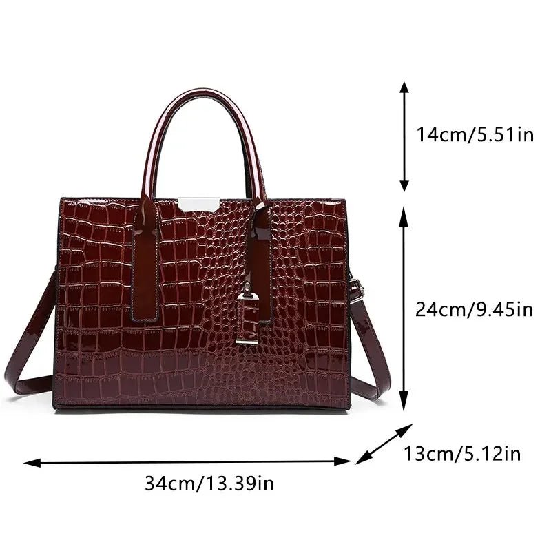 Sac À Main Luxe Motif Crocodile Grande Capacité - Fourre - Tout Cuir Femme - FoytiShop