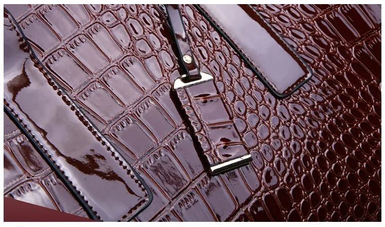Sac À Main Luxe Motif Crocodile Grande Capacité - Fourre - Tout Cuir Femme - FoytiShop