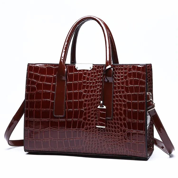 Sac À Main Luxe Motif Crocodile Grande Capacité - Fourre - Tout Cuir Femme - FoytiShop