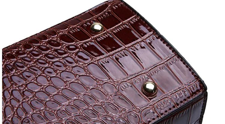 Sac À Main Luxe Motif Crocodile Grande Capacité - Fourre - Tout Cuir Femme - FoytiShop