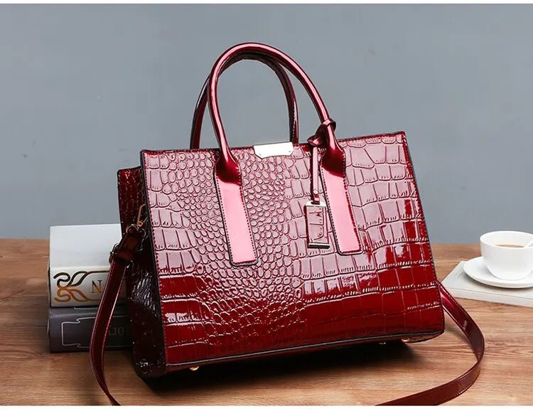 Sac À Main Luxe Motif Crocodile Grande Capacité - Fourre - Tout Cuir Femme - FoytiShop