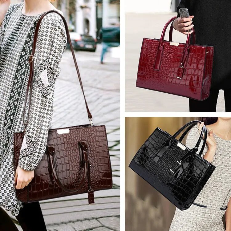 Sac À Main Luxe Motif Crocodile Grande Capacité - Fourre - Tout Cuir Femme - FoytiShop
