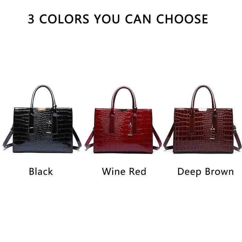 Sac À Main Luxe Motif Crocodile Grande Capacité - Fourre - Tout Cuir Femme - FoytiShop