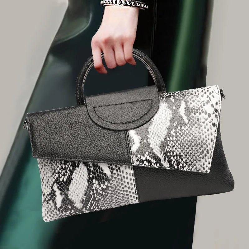 Sac À Main Motif Alligator Cuir PU - Pochette Soirée Décontractée Femme - FoytiShop