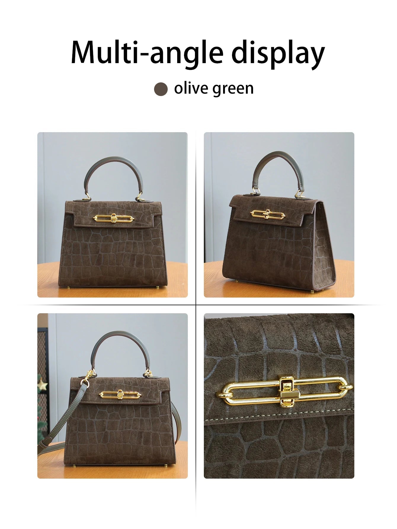 Sac à main motif crocodile givré haut de gamme mode dames - FoytiShop