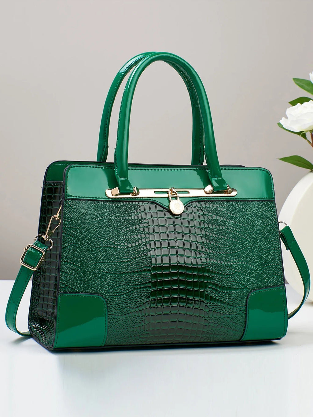 Sac à main motif Crocodile, sac à bandoulière de grande capacité pour femmes - FoytiShop