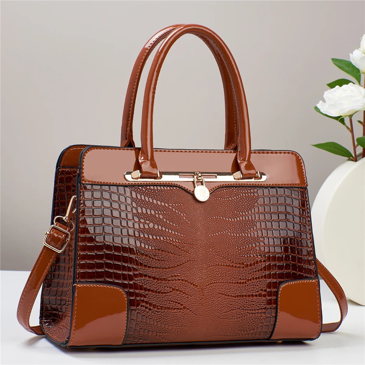 Sac à main motif Crocodile, sac à bandoulière de grande capacité pour femmes - FoytiShop