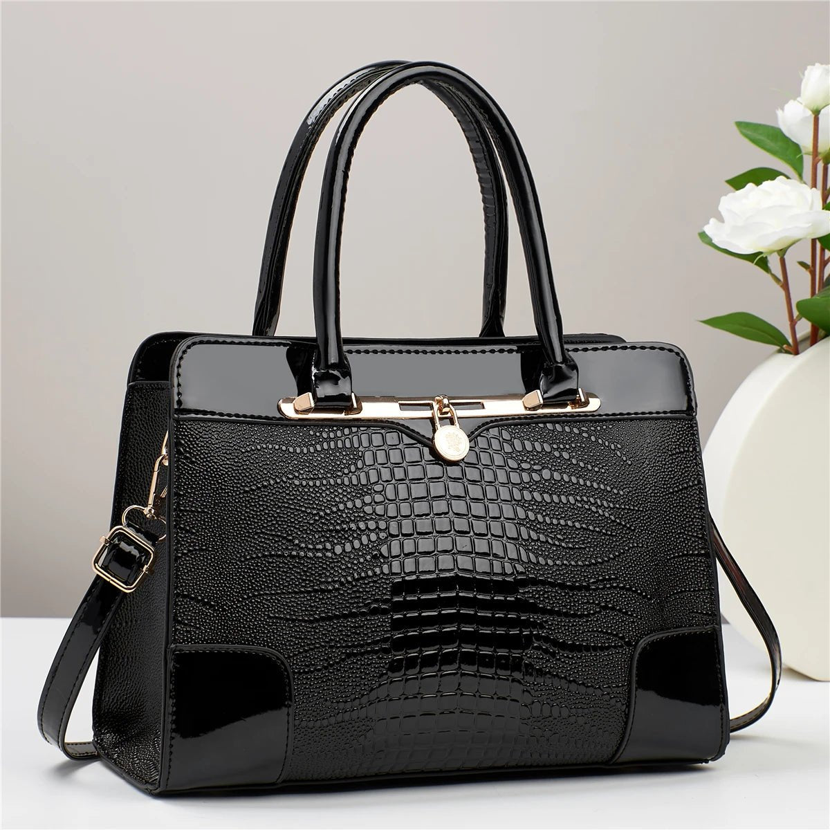 Sac à main motif Crocodile, sac à bandoulière de grande capacité pour femmes - FoytiShop