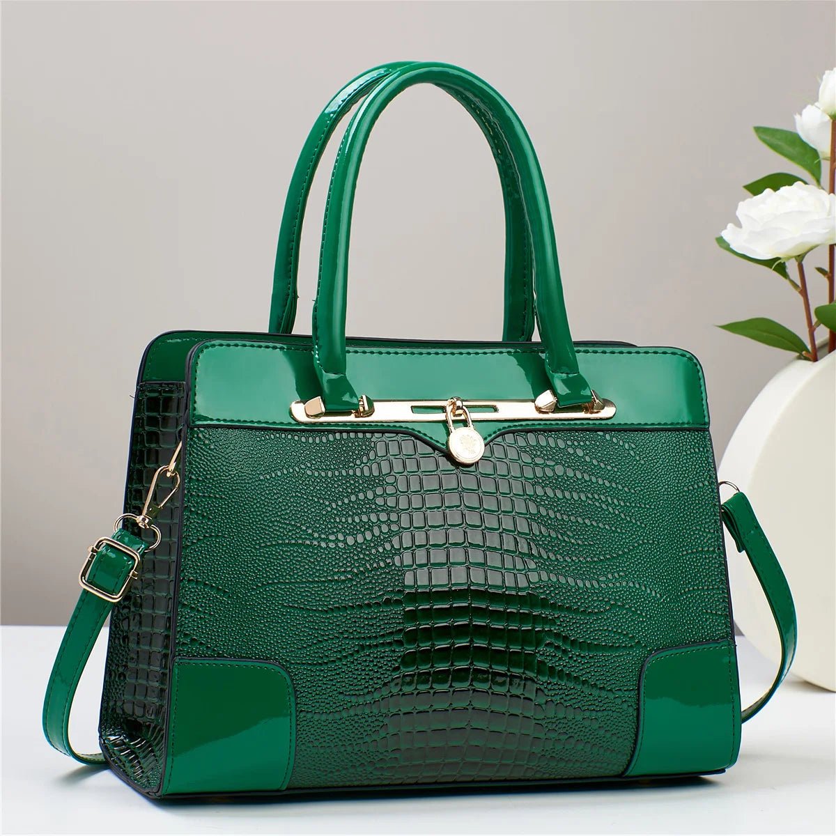 Sac à main motif Crocodile, sac à bandoulière de grande capacité pour femmes - FoytiShop