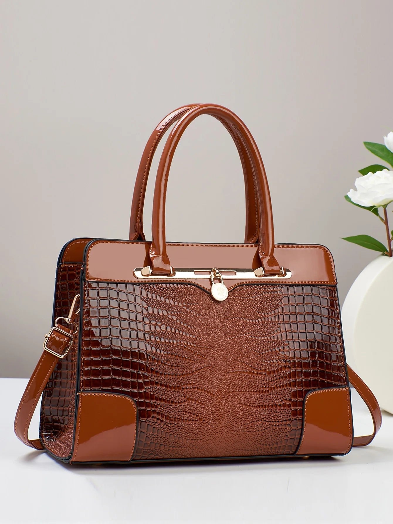 Sac à main motif Crocodile, sac à bandoulière de grande capacité pour femmes - FoytiShop