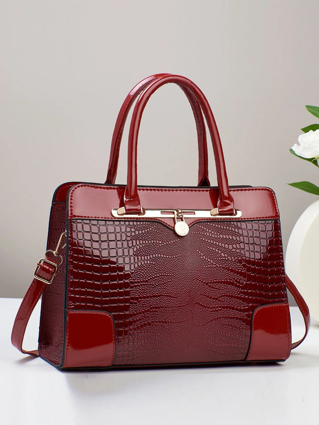 Sac à main motif Crocodile, sac à bandoulière de grande capacité pour femmes - FoytiShop