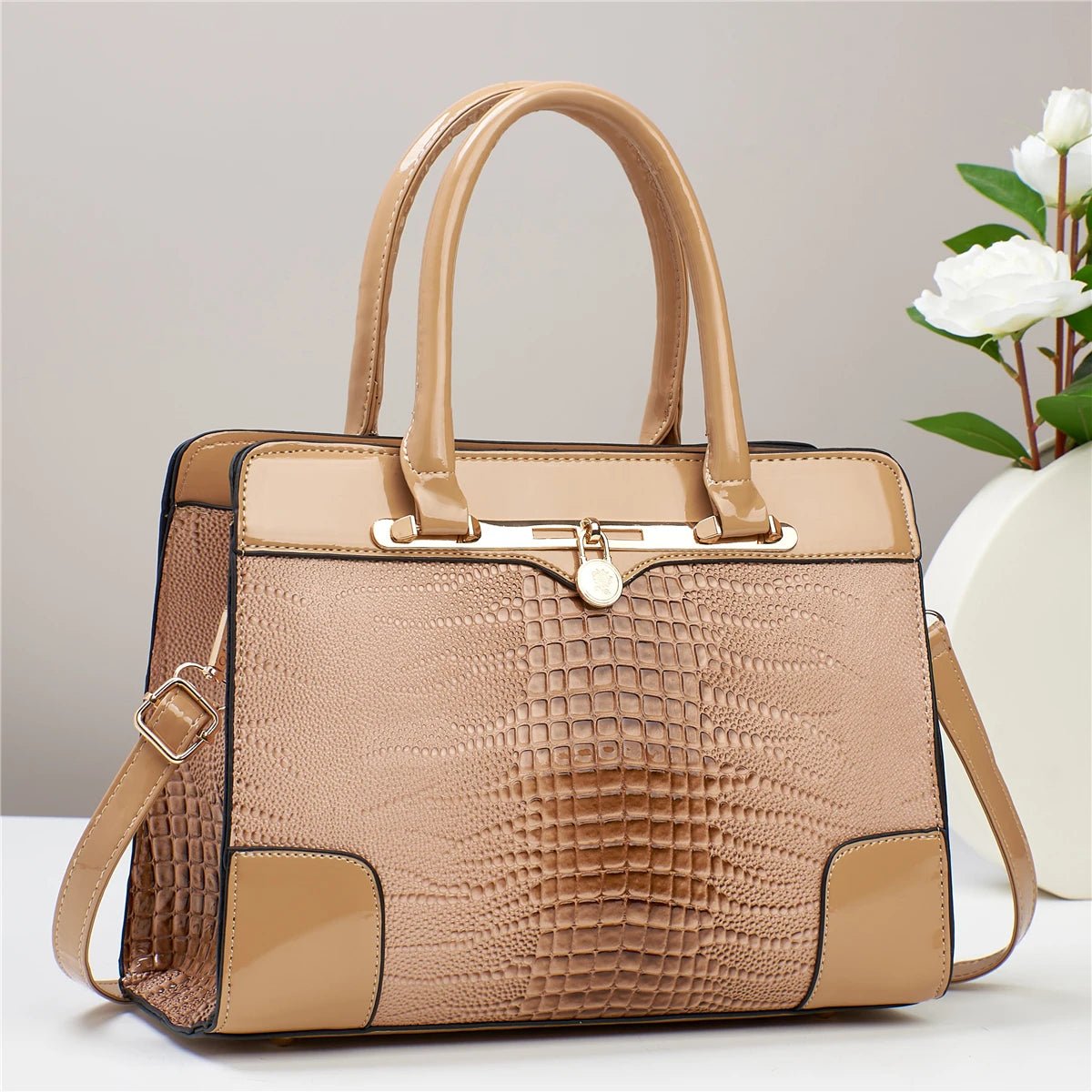 Sac à main motif Crocodile, sac à bandoulière de grande capacité pour femmes - FoytiShop