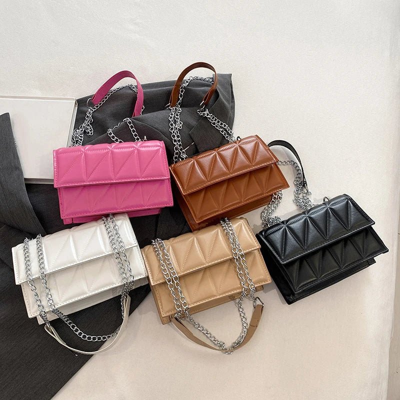 Sac À Main Styliste Cuir PU Poignée Chaîne - Bandoulière Élégante Femme - FoytiShop