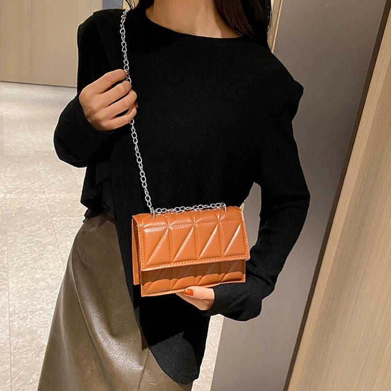 Sac À Main Styliste Cuir PU Poignée Chaîne - Bandoulière Élégante Femme - FoytiShop