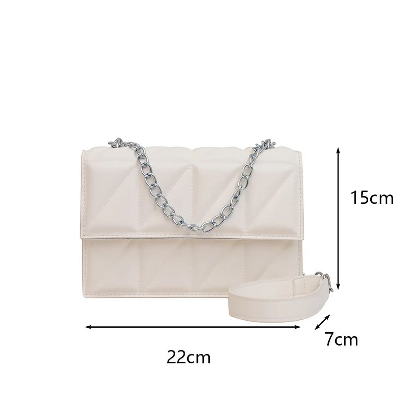 Sac À Main Styliste Cuir PU Poignée Chaîne - Bandoulière Élégante Femme - FoytiShop