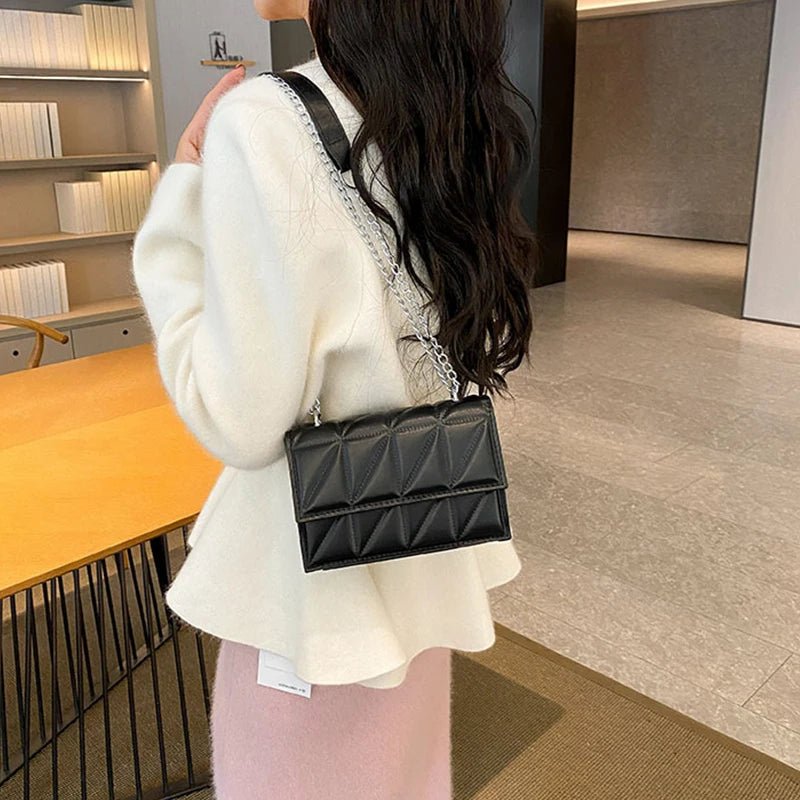 Sac À Main Styliste Cuir PU Poignée Chaîne - Bandoulière Élégante Femme - FoytiShop