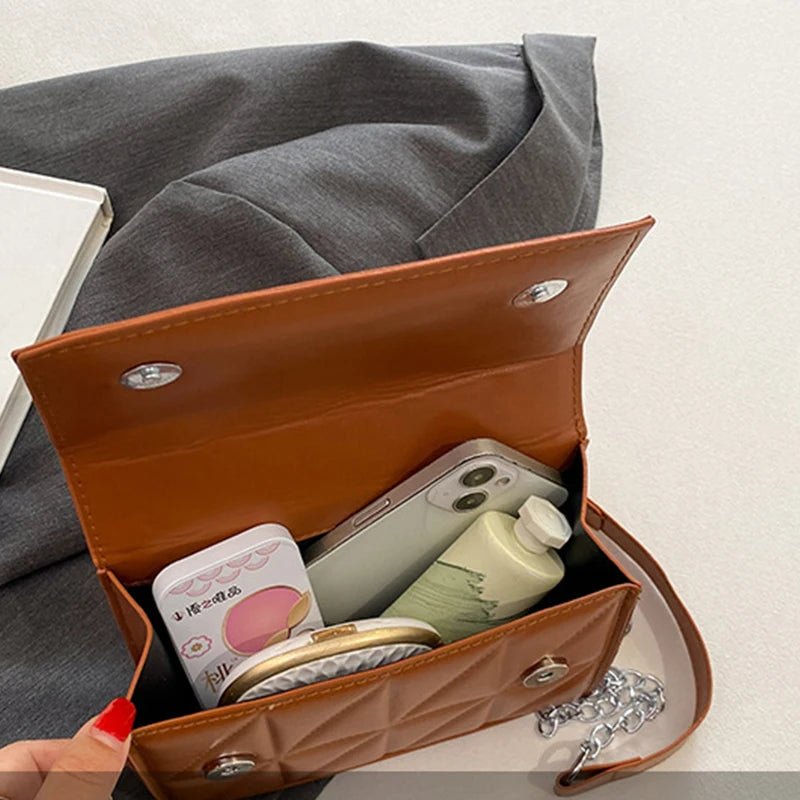 Sac À Main Styliste Cuir PU Poignée Chaîne - Bandoulière Élégante Femme - FoytiShop